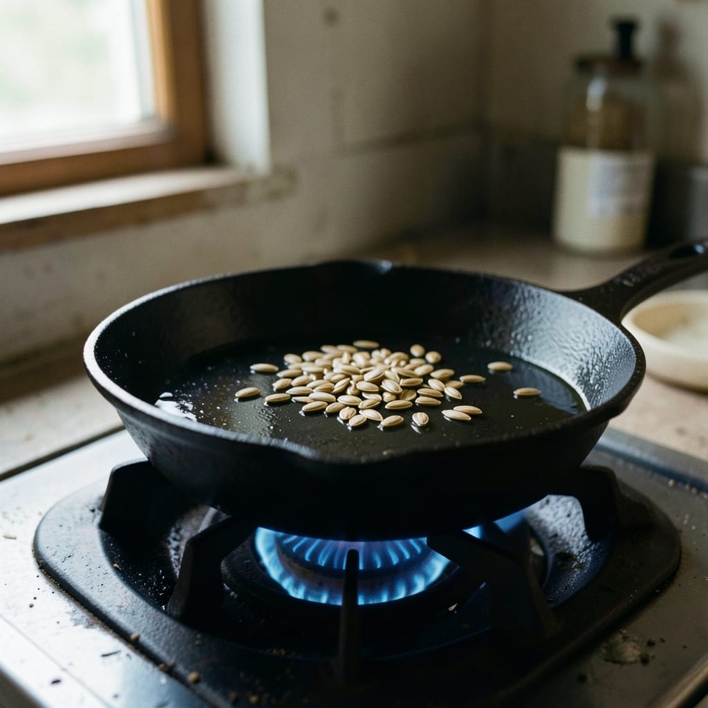 The first pass, in the pan